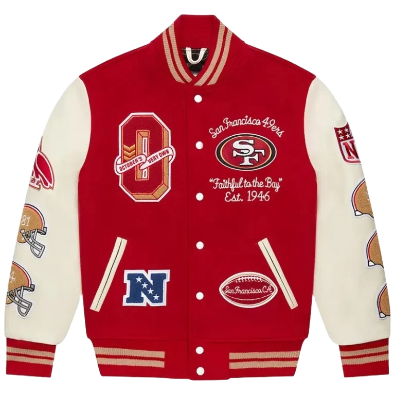 San Francisco 49ers Varsity Jacket – NFL Letterman Bomber for Men & Women | Official Team Apparel
