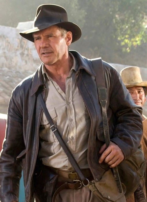 Classic Indiana Jones Vintage Brown Leather Jacket: Uncover the Adventure - Button Stitched