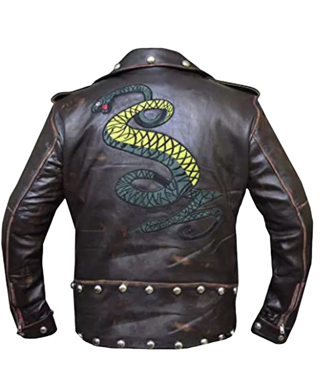 Men’s Fallout 3 Tunnel Snakes Rule Jacket – Vintage Black Real Leather Café Racer for Cosplay & Streetwear