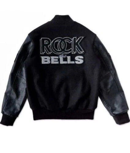 LL Cool J Rock The Bells Varsity Jacket – Black Letterman Bomber for Men | Hip Hop Retro Streetwear Outerwear