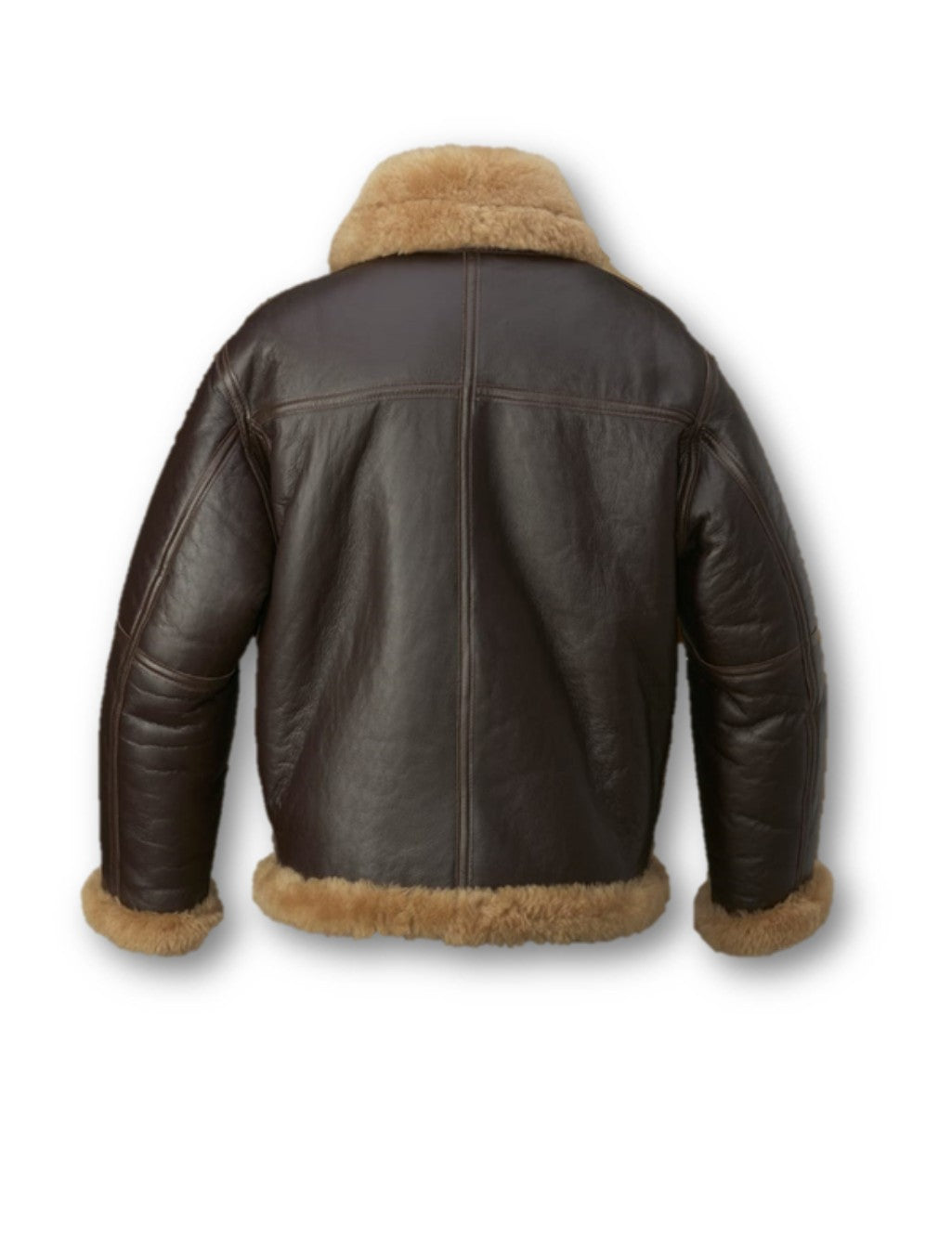 Kraven The Hunter Men's B3 Aviator Sheepskin Shearling RAF Bomber Jacket - 8 Sizes for Unstoppable Style - Button Stitched