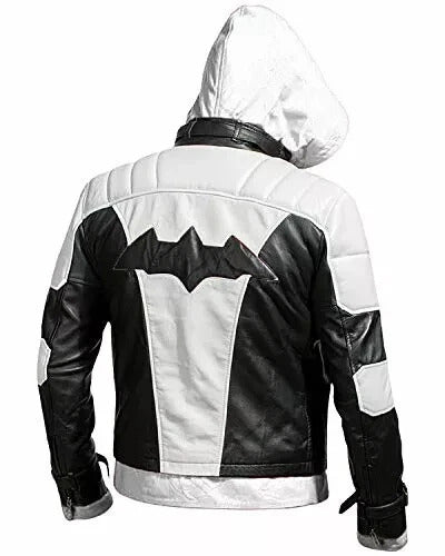 White Hood Leather Jacket & Vest – Batman Arkham Knight Red Hood Cosplay Costume | Game-Inspired Superhero Outfit for Men