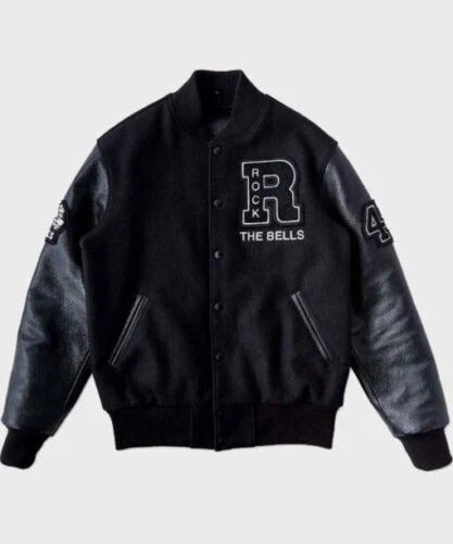 LL Cool J Rock The Bells Varsity Jacket – Black Letterman Bomber for Men | Hip Hop Retro Streetwear Outerwear