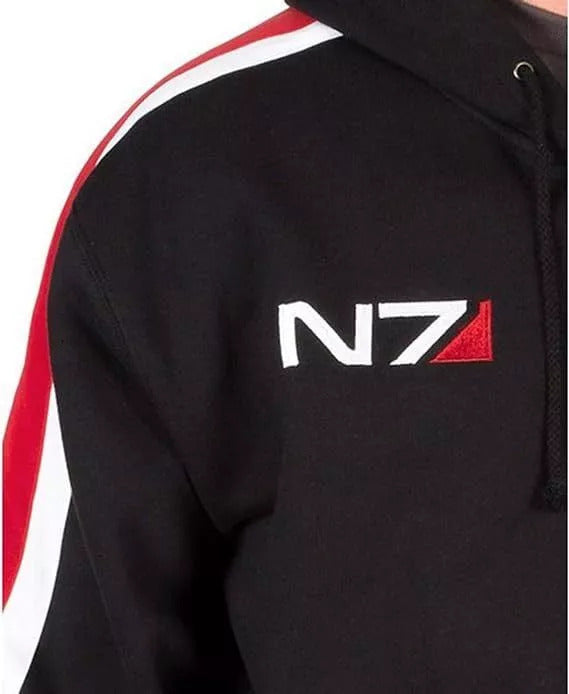 N7 Men’s Fleece Hoodie Jacket – Mass Effect Cosplay Costume & Gaming-Inspired Outerwear for Fans