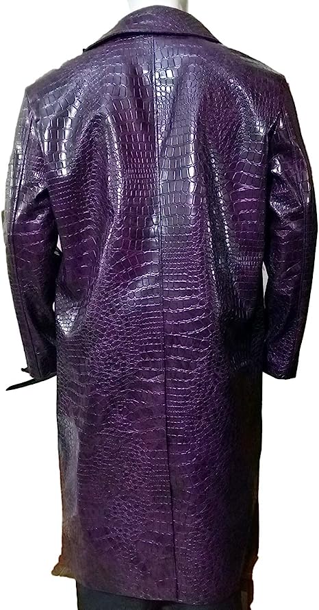 Iconic Jared Leto Joker Purple Coat | Stylish Synthetic Outerwear, Joker Movie Inspired - Button Stitched