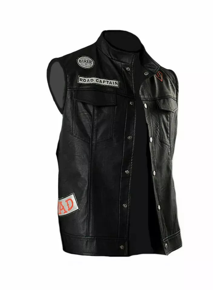 Men’s Days Gone Deacon St. John Leather Vest – Black Mongrel Rider Jacket for Halloween, Cosplay & Biker Streetwear