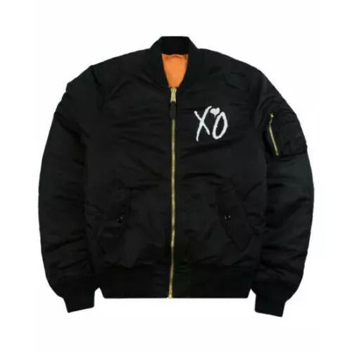 Men's XO Starboy Black Satin Bomber Jacket – The Weeknd Inspired Jeff Hamilton Style Streetwear