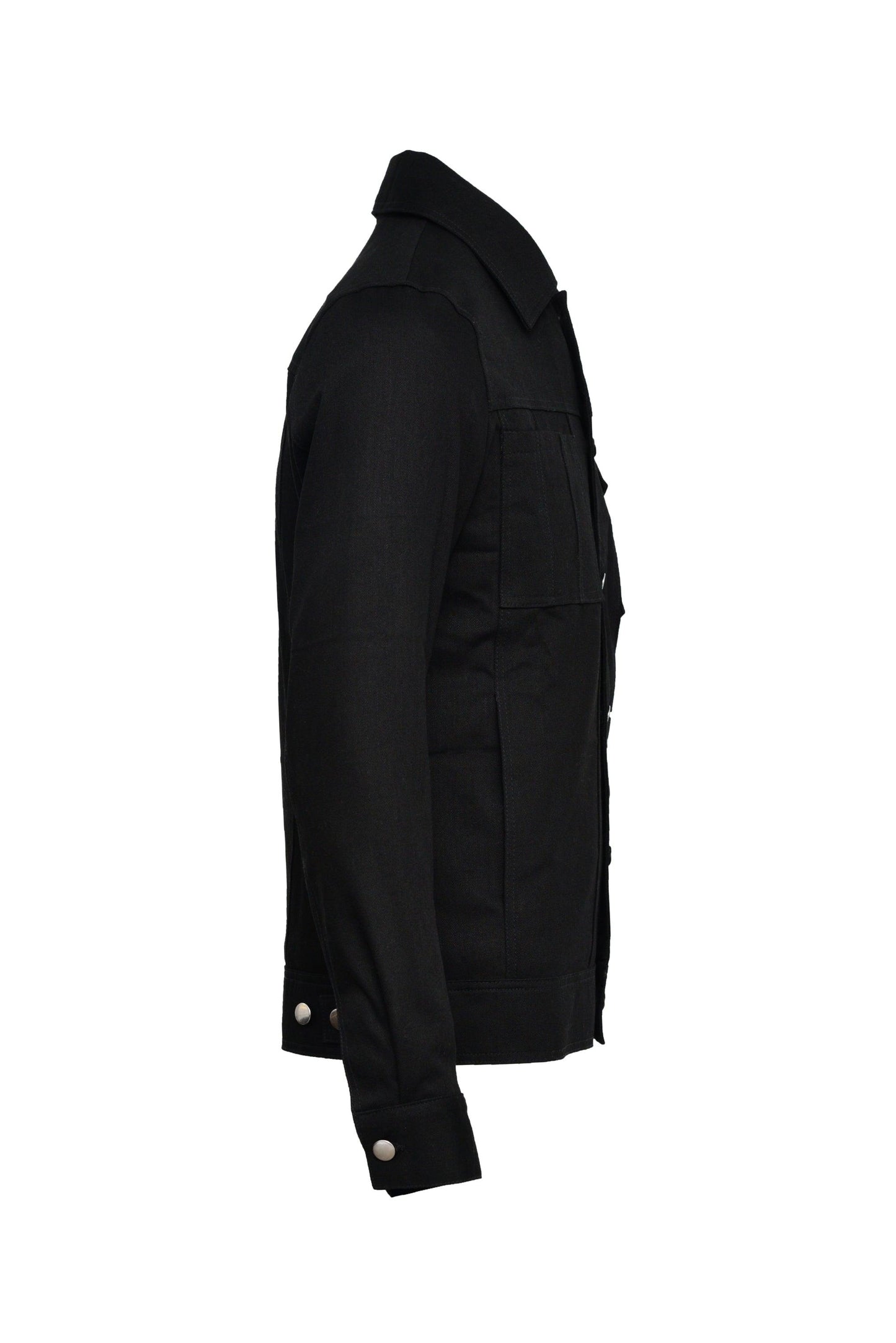 MEN'S YELLOWSTONE COWBOY STYLE BLACK COTTON FABRIC JACKET - Button Stitched