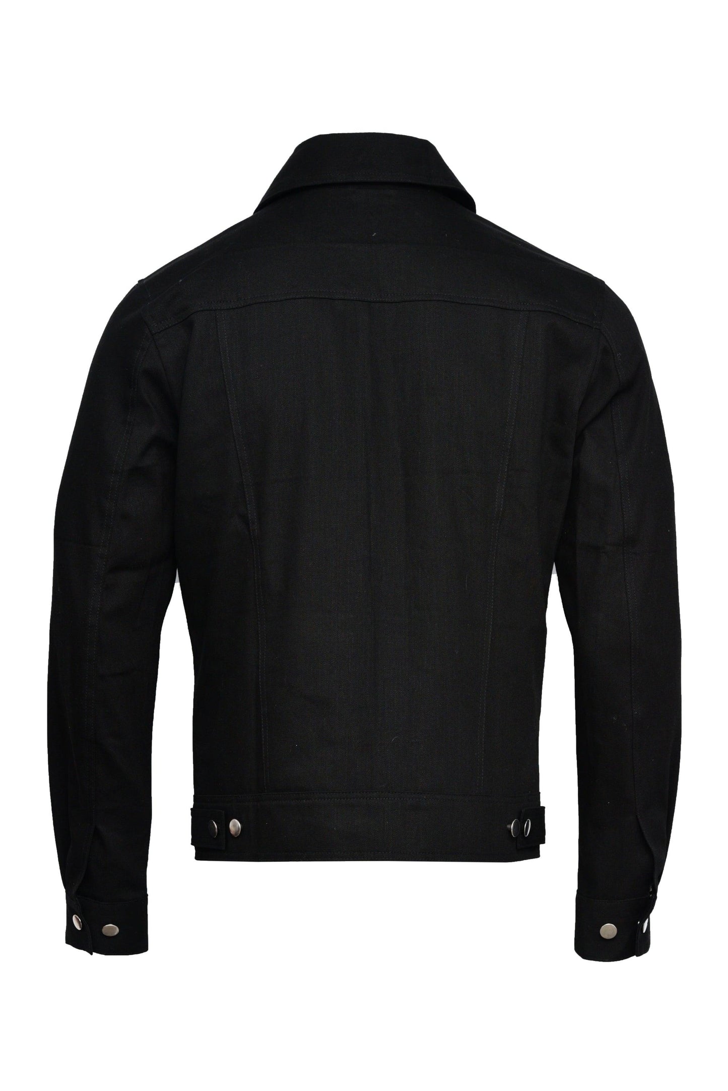 MEN'S YELLOWSTONE COWBOY STYLE BLACK COTTON FABRIC JACKET - Button Stitched