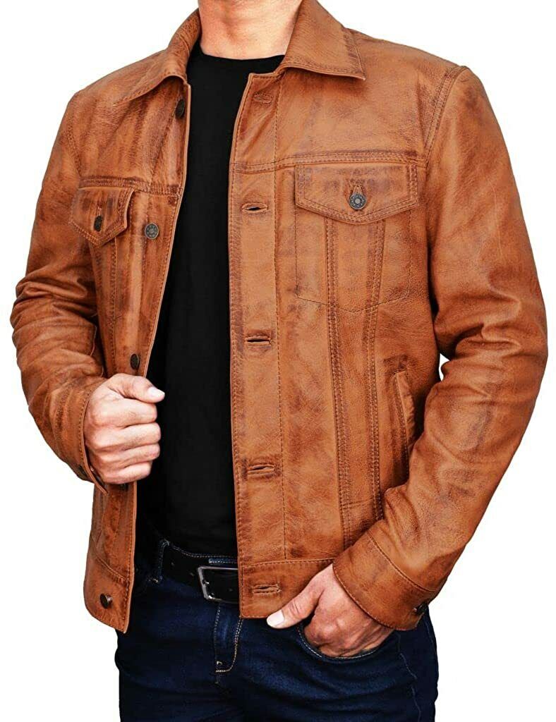 Exquisite Collection of Iconic Cowboy Jackets: Empowered by Famous TV Series, Crafted in Premium Leather, and Available in 7 Stunning Colors - Button Stitched