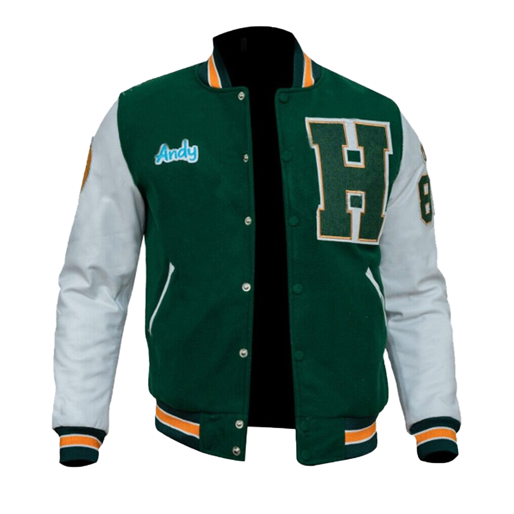 Mens Stranger For Things Eddie Munson Varsity Joseph Quinn Green Jacket | Mens Stranger Things Eddie Munson Varsity Bomber Jacket - Button Stitched