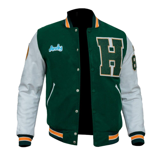 Mens Stranger For Things Eddie Munson Varsity Joseph Quinn Green Jacket | Mens Stranger Things Eddie Munson Varsity Bomber Jacket - Button Stitched