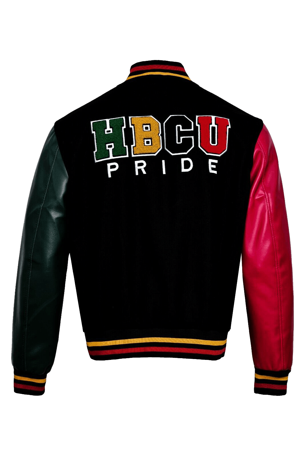 Mens HBCU Donovan Mitchell Pride Varsity Letterman Bomber Style Woolen Jacket | Mens Bomber Style Leather Jacket - Button Stitched