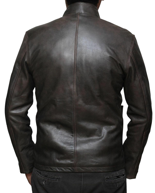Harrison Ford Star Wars Han Solo the Force Awakens Leather Jacket | Harrison Ford Star Wars Leather Jacket - Button Stitched