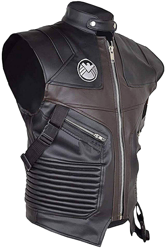Men's Clint Barton Hawkeye Jeremy Renner The Avengers Stylish Biker Vest - Button Stitched