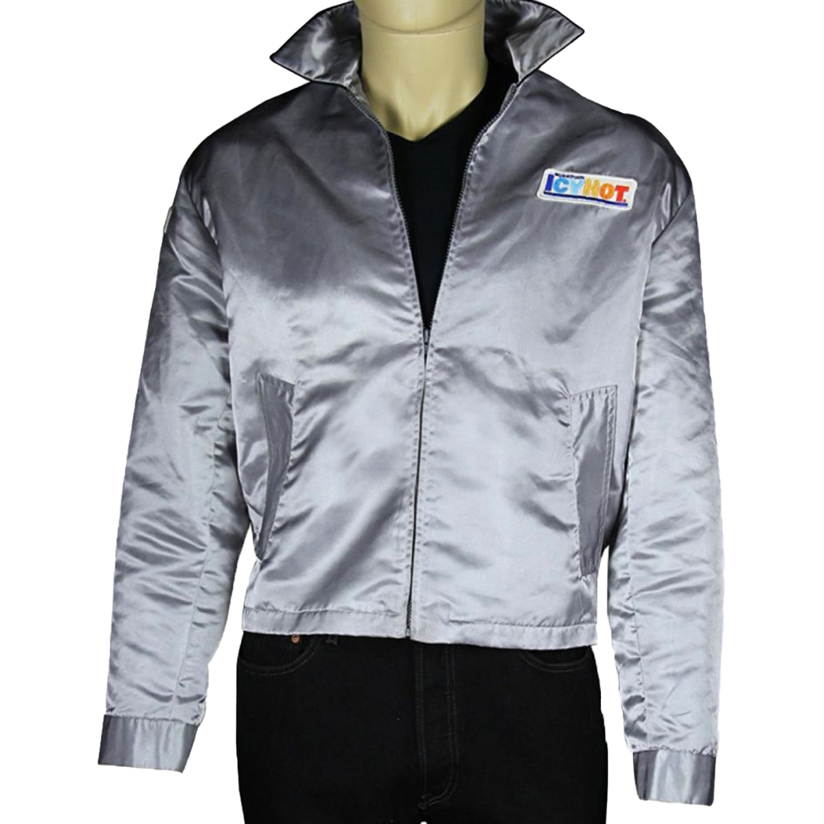 Mens Death Proof Kurt Russell Stuntman Mike IcyHot Lightweight Satin Jacket - Button Stitched