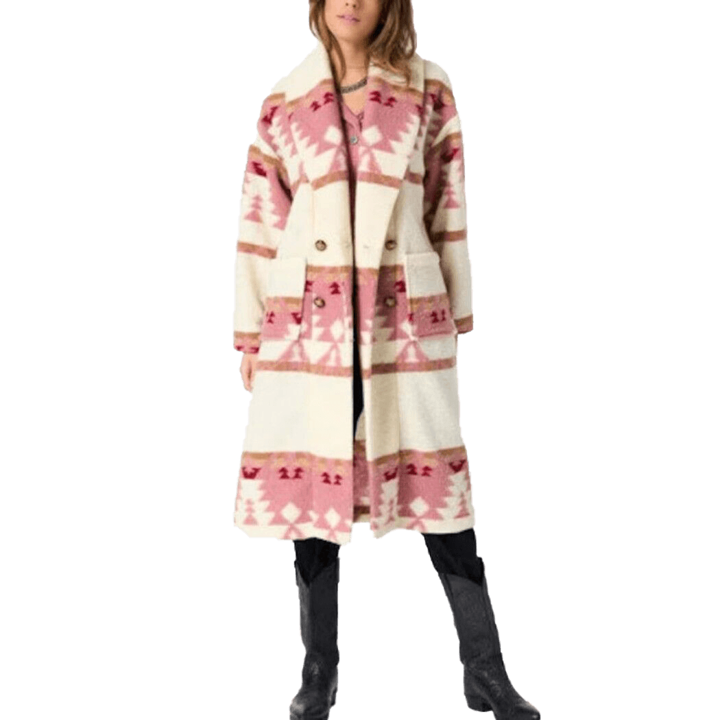 Women Kelly Reilly Yellowstone Beth Dutton Printed Long Coat | Womens Printed Long Coat - Button Stitched