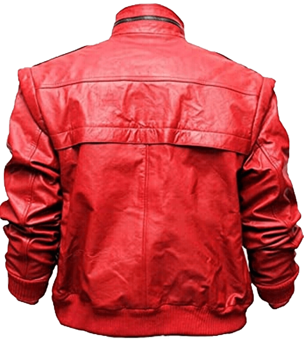 Johnny Lawrence's Red Leather Motorcycle Jacket - Cobra Kai Edition | Stylish Red Bomber Leather Jacket - Button Stitched