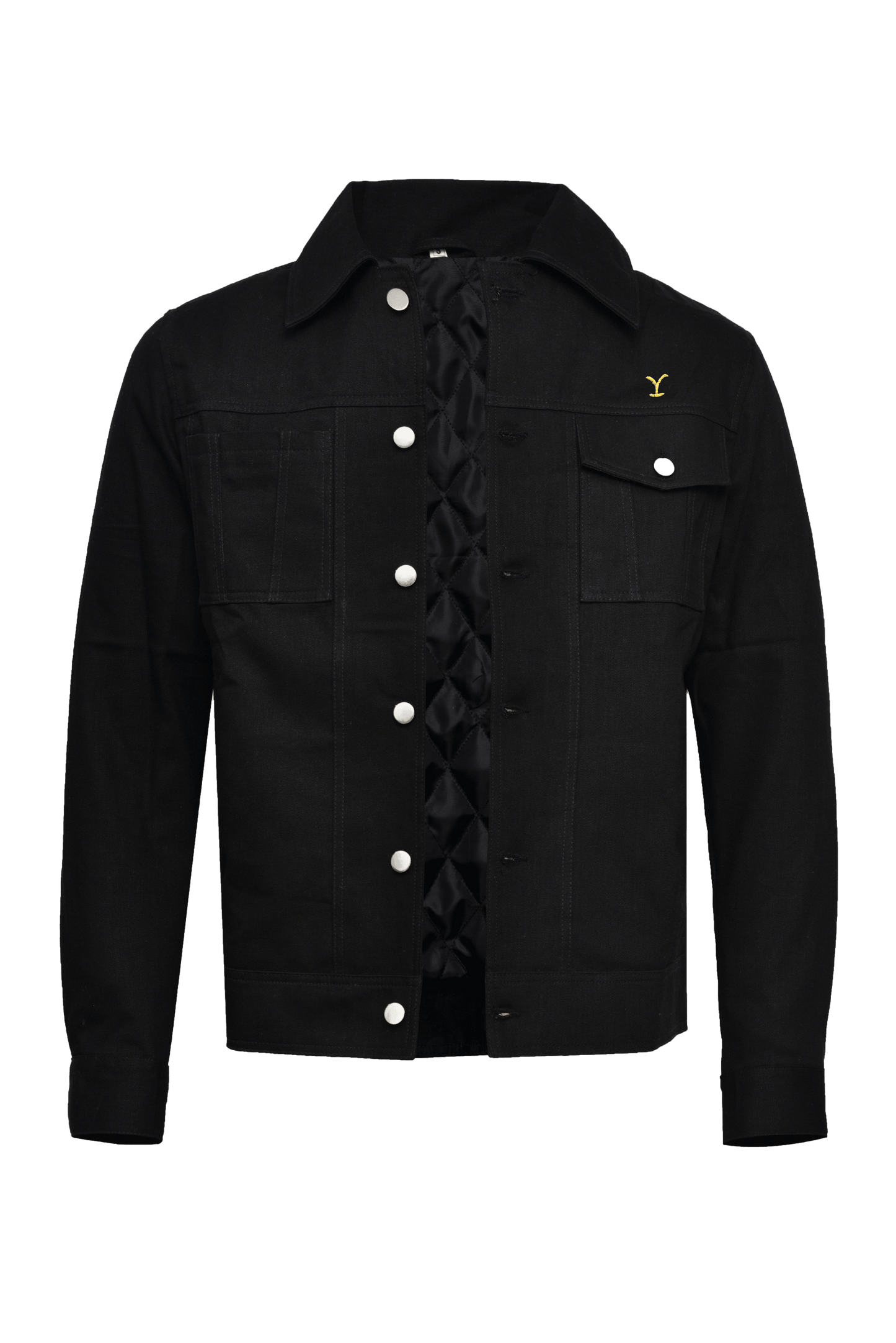 MEN'S YELLOWSTONE COWBOY STYLE BLACK COTTON FABRIC JACKET