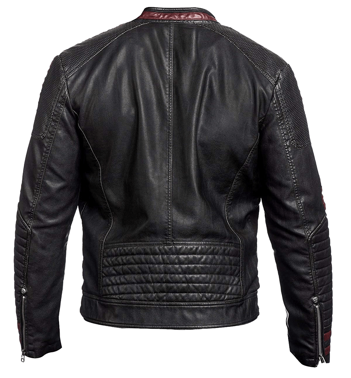 Men’s N7 Street Fighter Leather Jacket | Mens Black Commander N7 Leather Jacket - Button Stitched