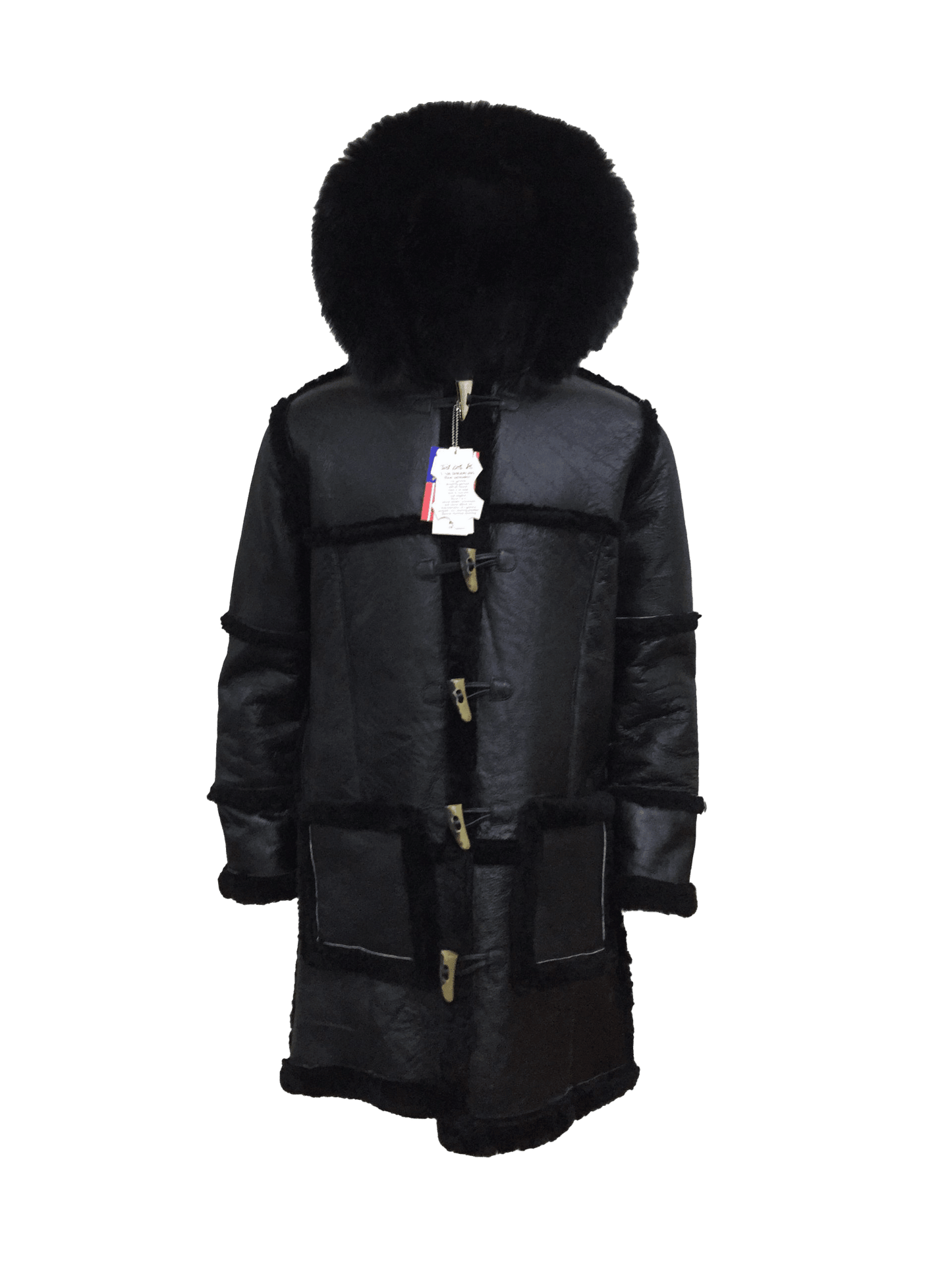 B3 DICAPRIO BLACK SHEARLING JACKET
