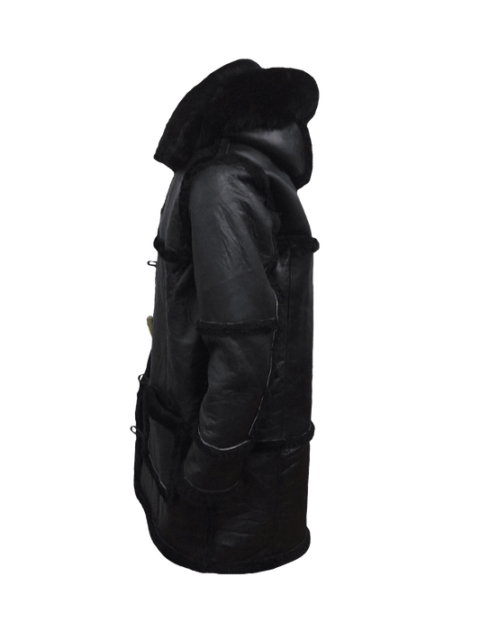 B3 DICAPRIO BLACK SHEARLING JACKET