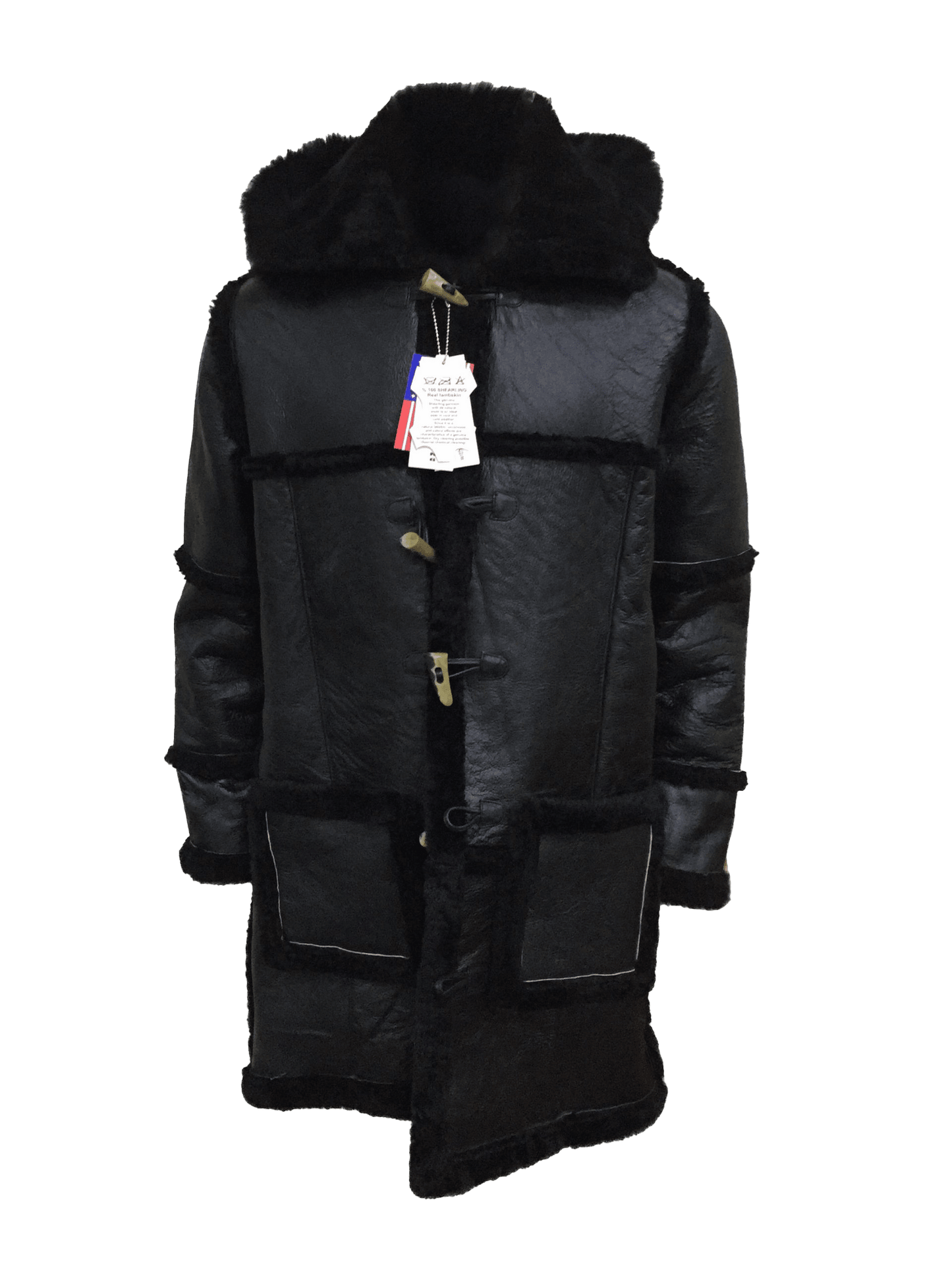 B3 DICAPRIO BLACK SHEARLING JACKET