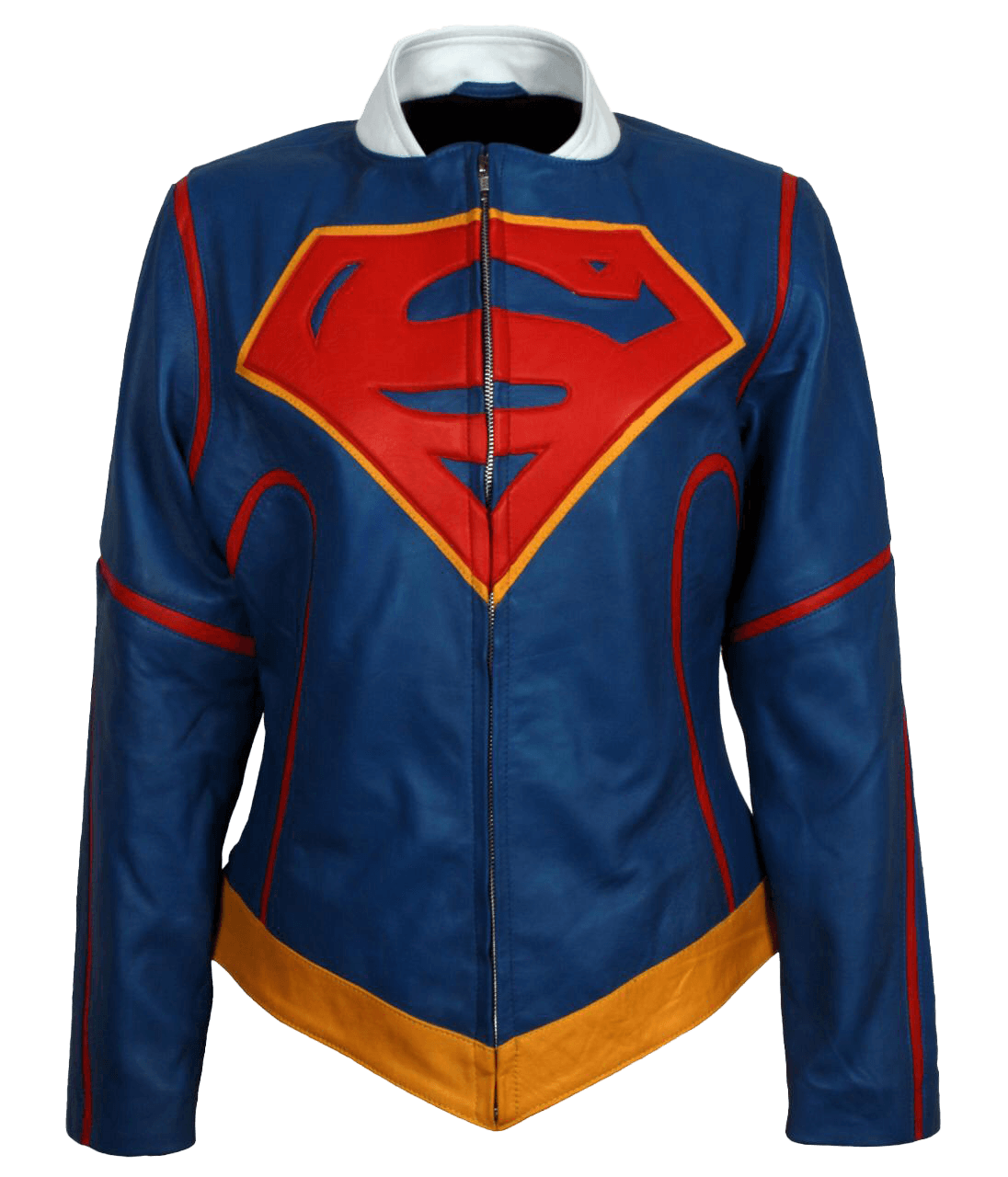 Super Girl Melissa Benoist Blue Leather Jacket | Women's Supergirl Web Series Jacket - Button Stitched