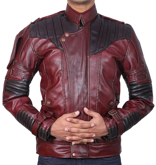 Mens Superhero Thor 4 men's Galaxy Leather Trench Costume Jacket - Button Stitched