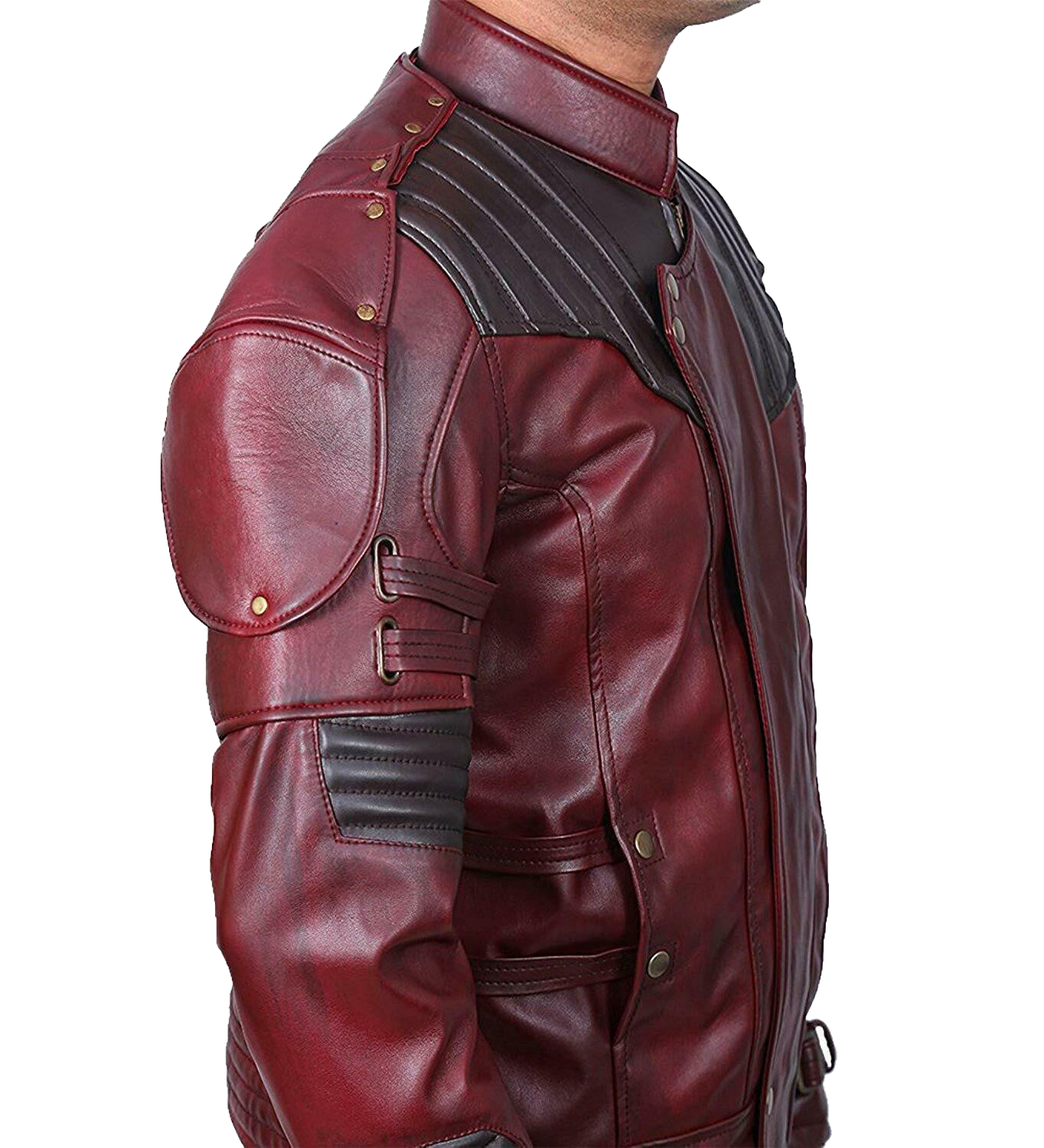 Mens Superhero Thor 4 men's Galaxy Leather Trench Costume Jacket - Button Stitched
