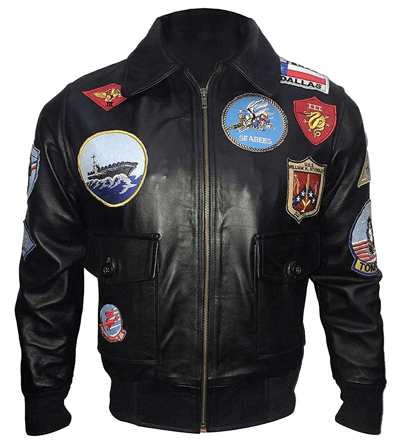 Top Gun Tom Cruise Maverick Black Bomber Leather Jacket