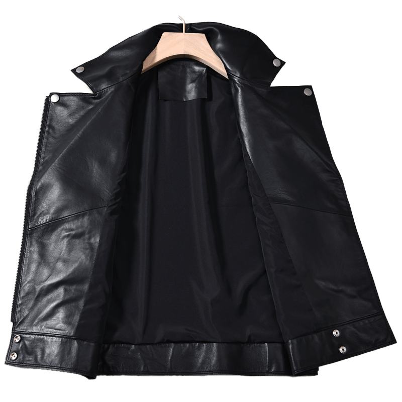 Women Asymmetrical Style Leather Vest | Womens Leather Vest - Button Stitched