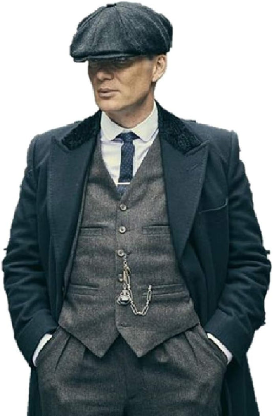 STOCK CLEARANCE SALE: Black Wool Long Fashion Trench Coat Inspired by Thomas Shelby from Peaky Blinders for Men