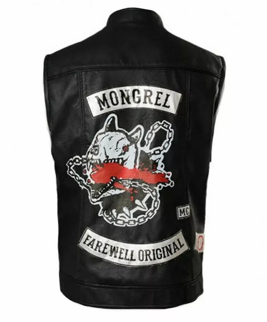 Men’s Days Gone Deacon St. John Leather Vest – Black Mongrel Rider Jacket for Halloween, Cosplay & Biker Streetwear