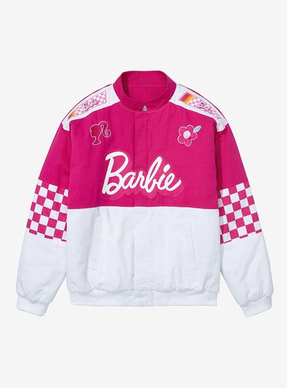 Barbie Checkered Jacket for Women in Cotton/Fleece