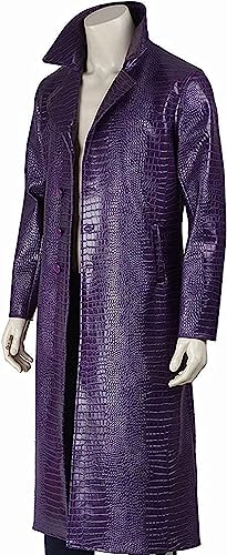 Iconic Jared Leto Joker Purple Coat | Stylish Synthetic Outerwear, Joker Movie Inspired - Button Stitched