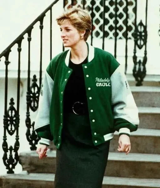 Elegant Princess Diana Eagles Varsity Jacket: A Majestic Choice