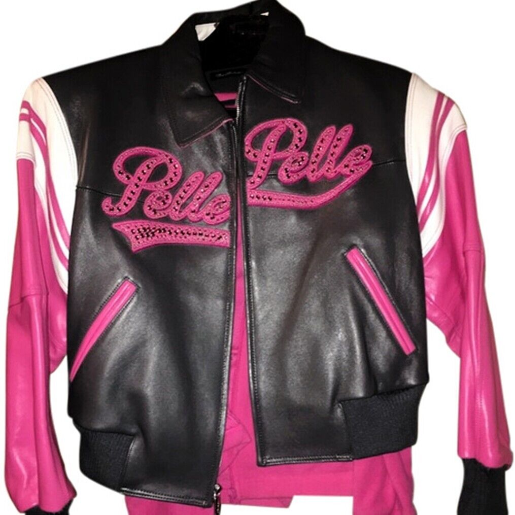 Bold Vintage Pelle Pelle Pink Stylish Moto Leather Jacket for Men, Available in 7 Sizes! - Button Stitched