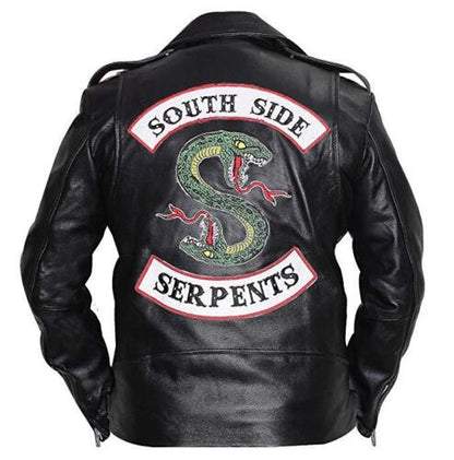 Stylish Leather Jacket for Men Inspired by Jughead Jones of Riverdale's Southside Serpents - Cole Sprouse - Button Stitched