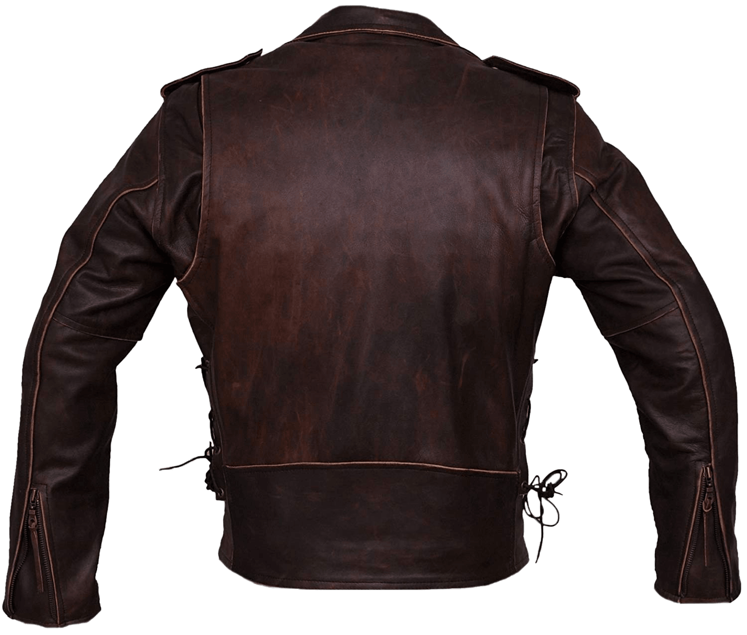 Men's Classic Brando Brown Jacket | Mens Brown Leather Jacket - Button Stitched