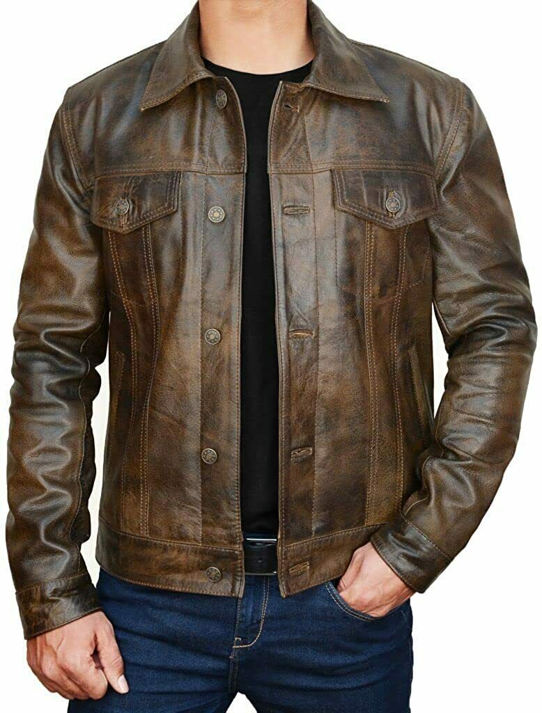 Exquisite Collection of Iconic Cowboy Jackets: Empowered by Famous TV Series, Crafted in Premium Leather, and Available in 7 Stunning Colors - Button Stitched