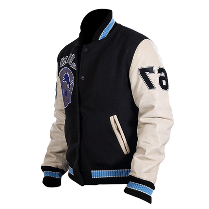 Eddie Murphy's Iconic Detroit Lions Varsity Jacket | Premium Leather Style - Button Stitched