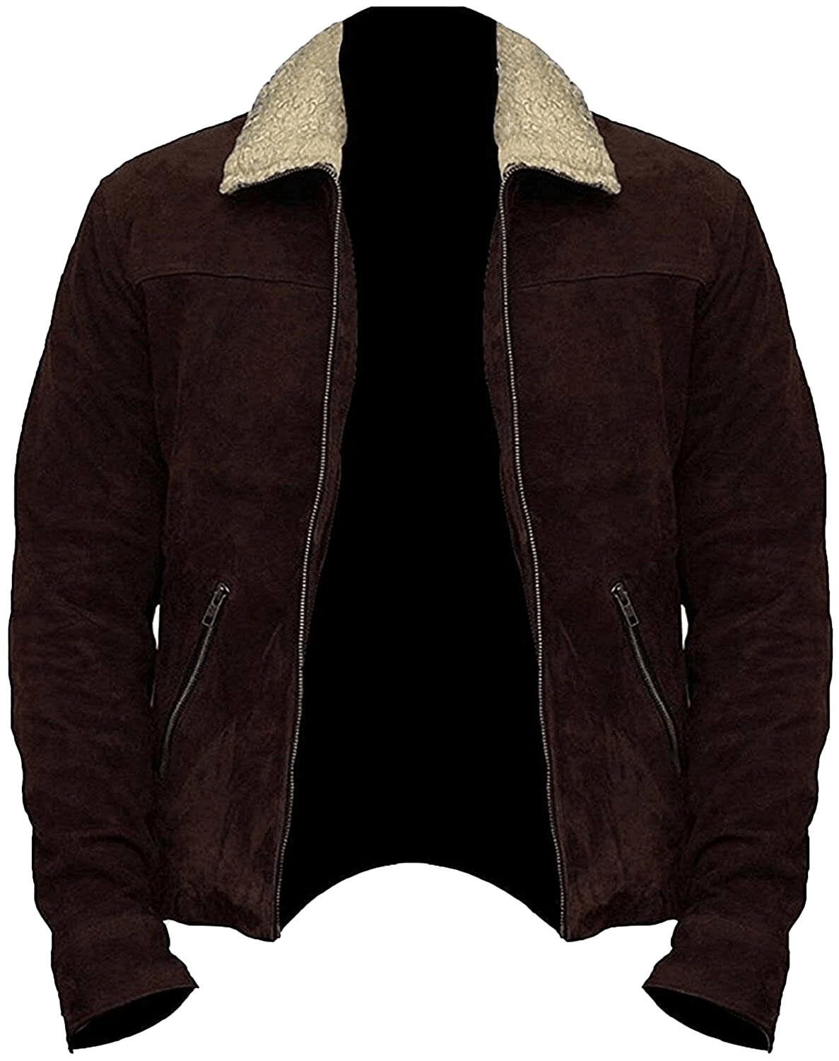 Men's The Walking Dead Rick Grimes Season 4 Brown Suede Leather Winter Jacket | Men's The Walking Dead Rick Grimes Suede Leather Jacket - Button Stitched