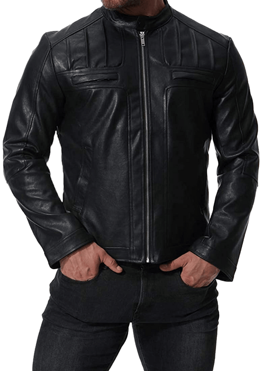 Mens Henry Cavill Real Leather Biker Style Jackets for Autumn Winter | Mens Leather Jacket - Button Stitched