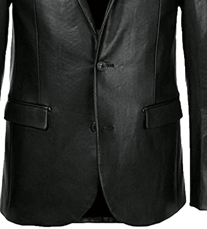 Mens Blazer Coat Real Black Lambskin Leather Jacket | Mens Leather Blazer Jacket - Button Stitched