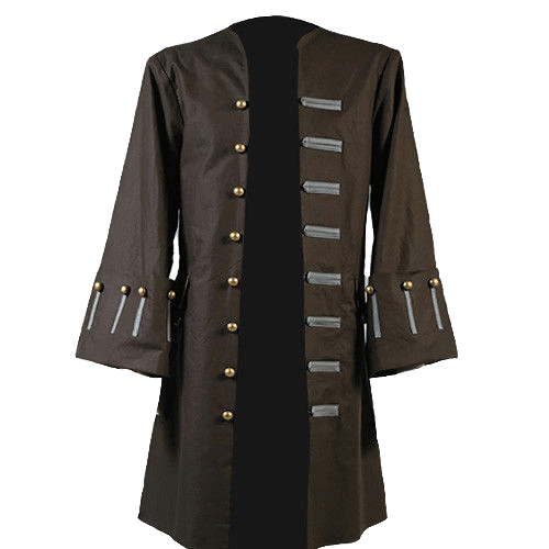 MEN’S BROWN COTTON MOVIE COSTUME PEA COAT JACKET