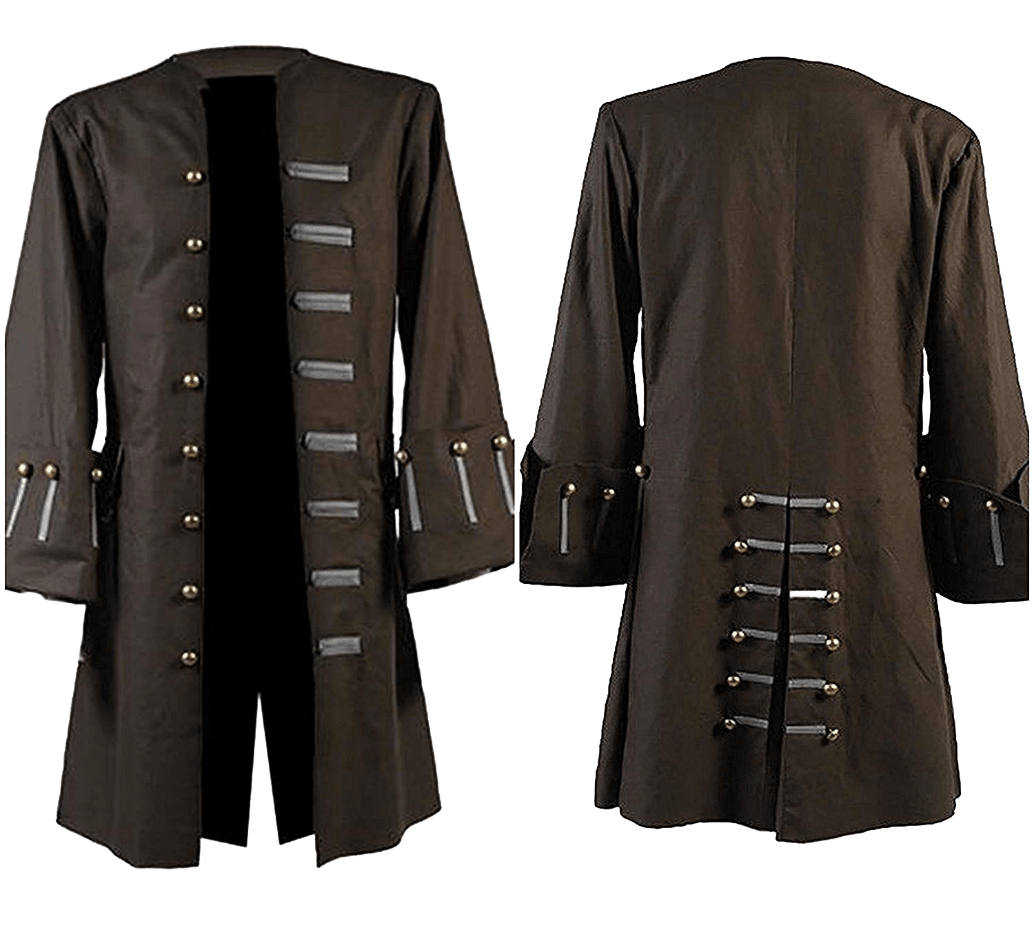 MEN’S BROWN COTTON MOVIE COSTUME PEA COAT JACKET