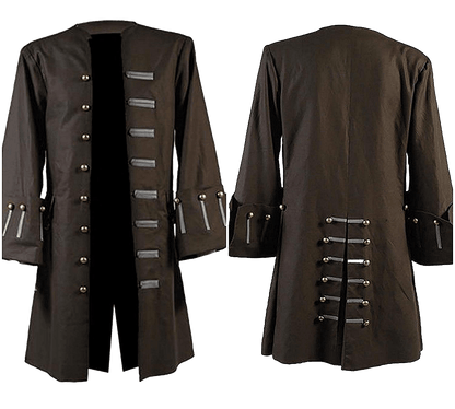 MEN’S BROWN COTTON MOVIE COSTUME PEA COAT JACKET