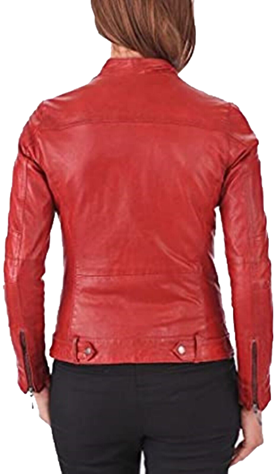 Womens Leather Jackets Motorcycle Bomber Biker Real Leather Jacket | Women Real Leather Jacket - Button Stitched