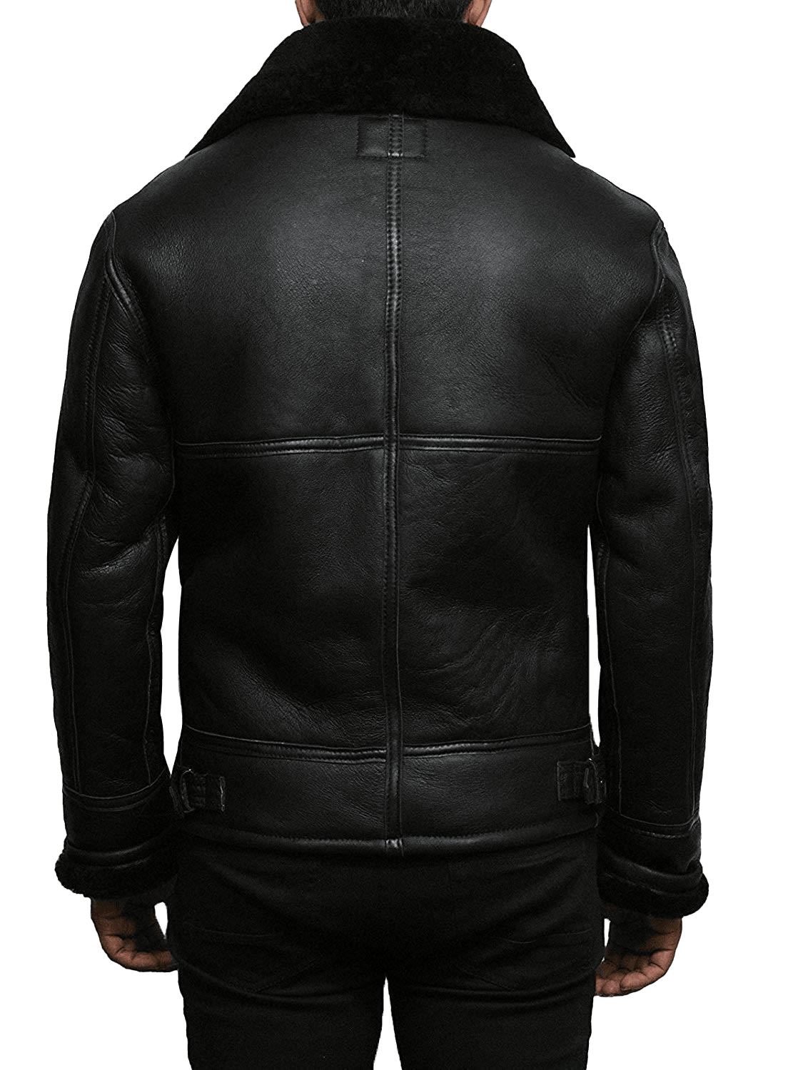 Fly High in Style: B3 RAF Aviator Flight Bomber Shearling Jacket - The Coolest Wingman You'll Ever Wear! - Button Stitched